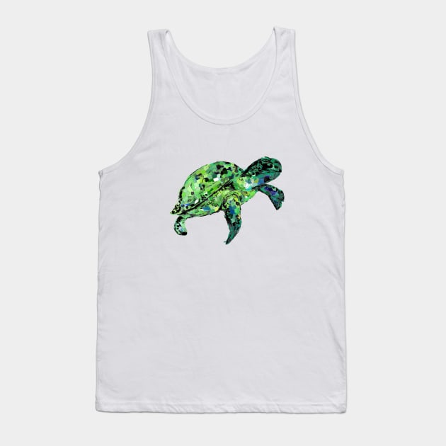 Abstract Green Turtle Tank Top by ZeichenbloQ